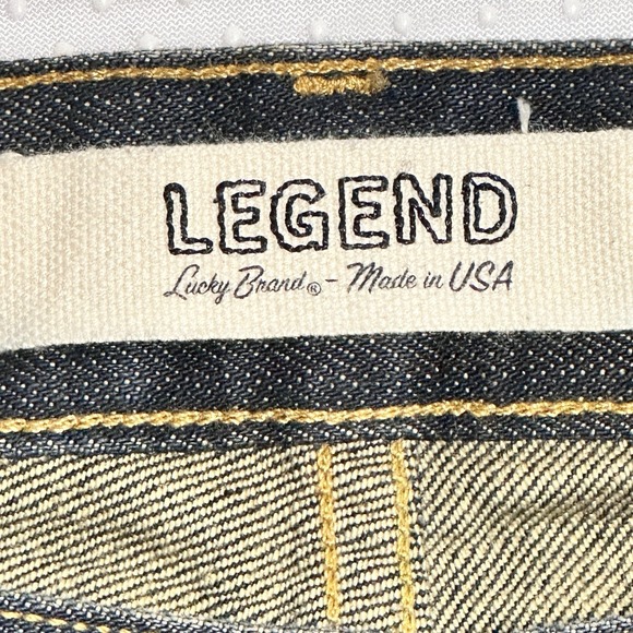 Lucky Brand Legend 121 Heritage Slim Men's Jeans - Dark Wash Distressed Denim - Picture 7 of 8